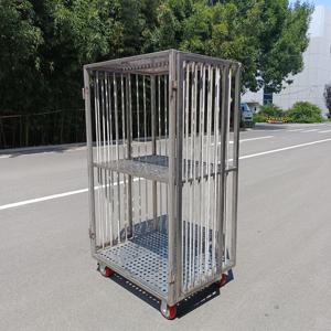 Carritos de Almacenamiento Plegables de Acero Resistente, Tipo Jaula, con Ruedas, para Supermercado - Product Image 5