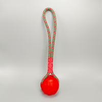 Jouets à mâcher pour chien de Noël, jouet interactif amusant en corde et balle, jouet anneau à mâcher anti-ennui pour l'autodivertissement, balle de jeu pour chien à lancer et à ramener