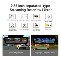 Cámara de salpicadero de retrovisor Sinjet WiFi de tipo separado, cámara de coche ancha de 1080P, cámara de salpicadero de espejo H6 de pantalla completa de 9,35 pulgadas para Ford