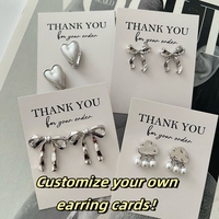 Cartes de présentation de bijoux en papier artistique délicat, personnalisées sur mesure, pour colliers et boucles d'oreilles, pour l'emballage et la présentation de bijoux, vente en gros