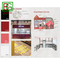Kiosque alimentaire d'extérieur haut de gamme, pour conception de magasin, lampe à bulles, thé, jus, Bar, 1 pièce