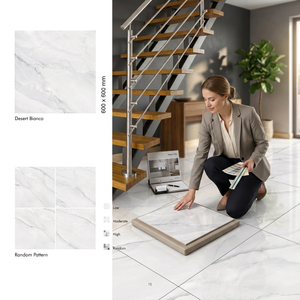 Azulejos de Porcelana Vistaar Irvin Dark Polished GVT, 600x600mm, Diseño de Mármol, Colección Cerámica - Product Image 3