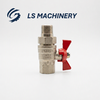 Robinet à bille en laiton forgé de 1/2 à 2 pouces avec poignée papillon, haute qualité, certifié CE, application générale, support OEM, LL-01-100