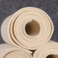 Feutre de laine blanc épais pressé industriellement 100% laine, feutre industriel 55% fibres de laine