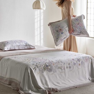100% Lenzing Tencel Printed Summer Quilt Set 4 Pieces Cooling Princess Style Reactive Dyeing Hand Wash Spring 2026 - Product Image 2