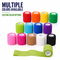 Vendaje Elástico Cohesivo Autoadherente de Látex Libre, No Tejido, Flexible, de Colores, en Rollos Cortos de 5cmx2.25m (estirado) para Páginas