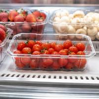 Plateau à tomates personnalisé de qualité alimentaire, respirant, en plastique PET haute transparence, ventilé, pour fruits et légumes