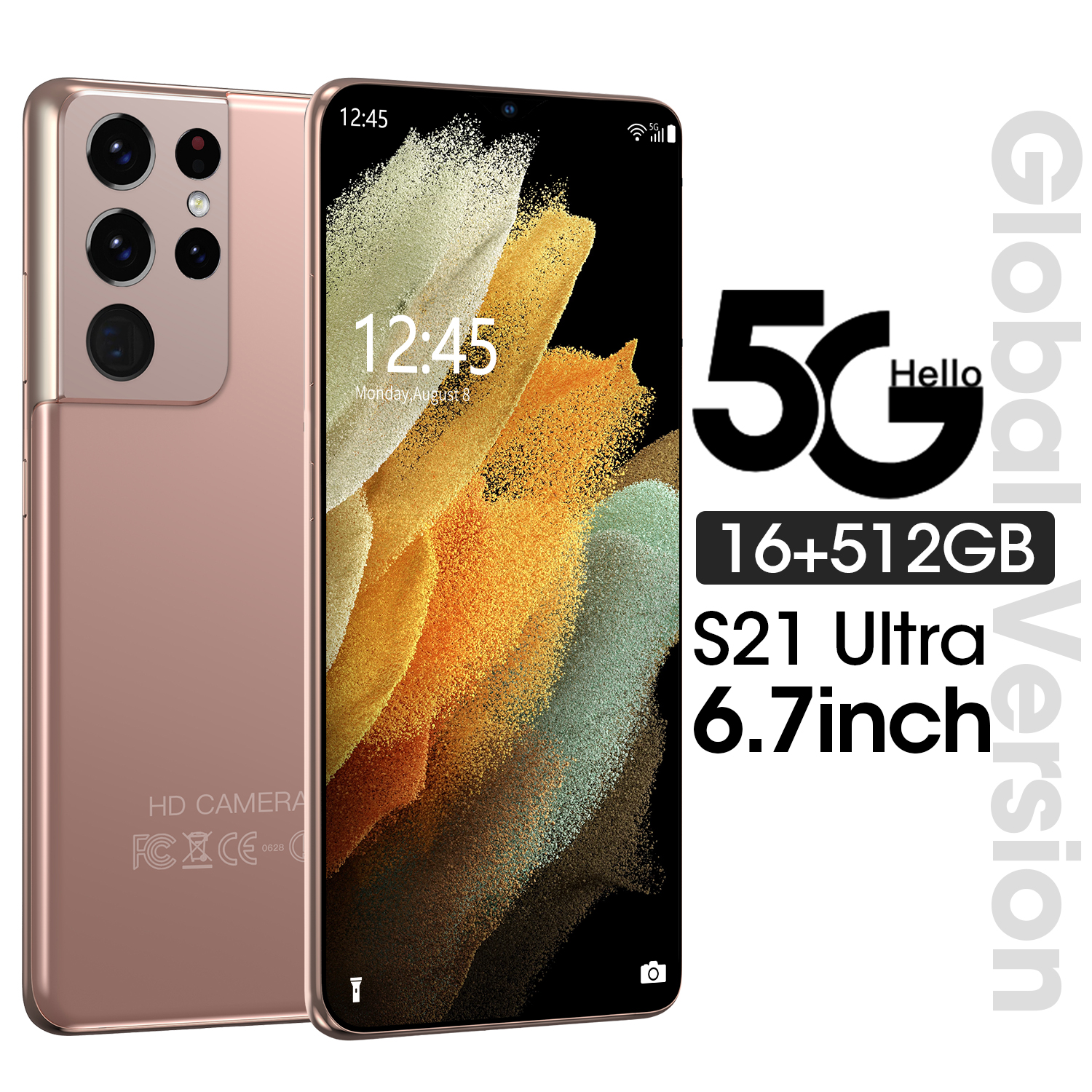 High Quality 5G Smart Mobile Phone 16+512GB Extreme Speed Smartphone 4G 4800Mah Large Capacity Battery