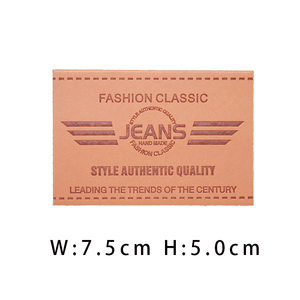 ZENOS Rectangular Leather <b>Patches</b> Embossed Jeans Fashion Classic <b>Sew</b>-<b>On</b> Labels for Clothing - Product Image 3