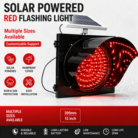 Feux clignotants solaires LED rouges durables et étanches, balise d'avertissement clignotante solaire pour le contrôle du trafic et la construction