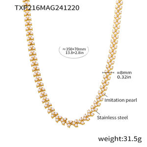 <span class=keywords><strong>Collier</strong></span> <span class=keywords><strong>et</strong></span> <span class=keywords><strong>bracelet</strong></span> Shijia Beizhu en acier inoxydable plaqué or véritable 18 carats pour femmes, ensemble de bijoux transfrontalier - Product Image 3