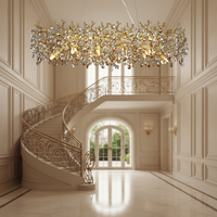 Lustre moderne et luxueux en cristal, éclairage pour salle à manger, restaurant, luminaires de plafond en cristal en forme de branches d'arbre