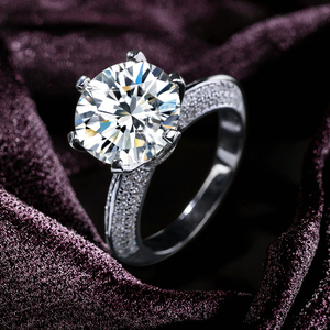 Anello in Argento Sterling S925 con Moissanite VVS Colore D 5CT, Fede Nuziale per Donne - Product Image 3