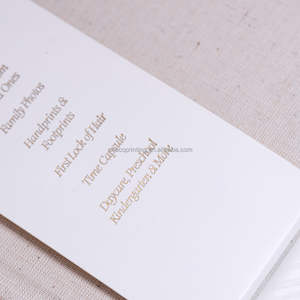 Diario de Bebé con Cubierta de Lino Color Marfil, Impresión Personalizada, para Regalo de Baby Shower - Product Image 3