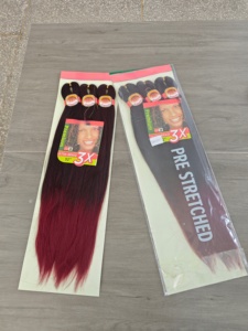 Échantillon Gratuit 225g 52 pouces 3X EZ Braiding Hair Vente en Gros Mèches Synthétiques Yaki Pré-Étirées de Haute Qualité pour Tresses Africaines - Product Image 4