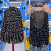 Парик из натуральных волос 15A Super Double Drawn Burmese Curly, 250% плотность, с кружевной застежкой 4x4 5x5, необработанные вьетнамские короткие кудрявые парики без клея