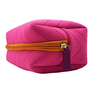 Neopren V şekli CHEVRON kozmetik çantası makyaj çantası çanta kılıfı seyahat güzellik fermuar organizatör çantası hediyeler kız kadınlar için