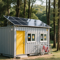 Contenedor prefabricado comercial móvil de 20 pies y 40 pies, sistema de energía solar extensible para oficina y hogar, contenedor de almacenamiento de paquete plano