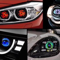 Kit de rétrofit de phares de voiture avec feux LED dynamiques « Devil Eyes » à lentille et télécommande