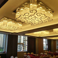 Éclairage de projet en cristal Led plafond luxe moderne luminaires suspendus hall d'hôtel lustre de salle de bal