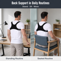Correcteur de posture ultra léger et réglable avec tissu respirant, discret sous les vêtements, pour une meilleure posture du haut du dos