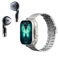 Nouvelle Montre Connectée 2-en-1 Tendance avec Écouteurs, Suivi de Santé, Appel NFC BT, Bracelet en Silicone et Acier, Écran TFT, Magnétique, Reloj Inteligente