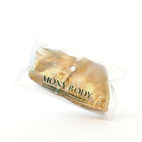 Pochette transparente givrée personnalisée avec bouton-pression, pochette d'emballage en PVC avec logo personnalisé pour lingerie et produits de beauté