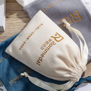 Recyclable Custom Logo Soft Luxury Velvet Toys Pouch Luxury Bag Velvet Dust Bag With Ribbon for <b>Handbags</b> Dust Wedding Gift Bag - Product Image 3