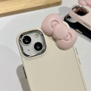 เคสโทรศัพท์ iPhone16/14promax แบบแม่เหล็กติดโบว์ ดีไซน์ทันสมัย  วัสดุซิลิโคนนิ่มเคลือบด้าน - Product Image 4