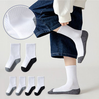 Chaussettes légères mi-mollet pour garçons, chaussettes blanches pour uniforme scolaire, fines, en polyester respirant, printemps-été, lot pour enfants