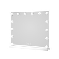 Coiffeuse moderne avec miroir LED style Hollywood, pour chambre à coucher, avec tiroirs et miroirs LED intégrés