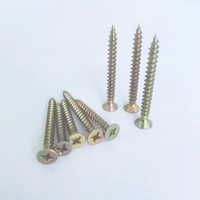 Screws kualitas tinggi #7 lapisan kuning seng panci berlapis kepala mengetuk sekrup kayu 3.5mm X 45mm sistem metrik