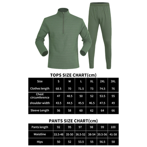 SIVI Men Cycling Sports Polar Fleece Thermal Hunting Lining Shirt Pants Suit Warming Tactical Long Johns Thermal Underwear Suit - Product Image 4