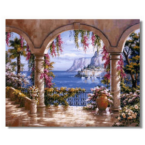 Paisaje costero DIY pintura por número pintura <span class=keywords><strong>al</strong></span> óleo Europa pintura por números <span class=keywords><strong>para</strong></span> adultos principiantes sobre <span class=keywords><strong>lienzo</strong></span> - Product Image 3