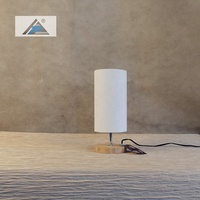 Lampe de table LED moderne à base carrée en bois, abat-jour en tissu, style restaurant, pour la décoration intérieure, alimentation AC, culot E26