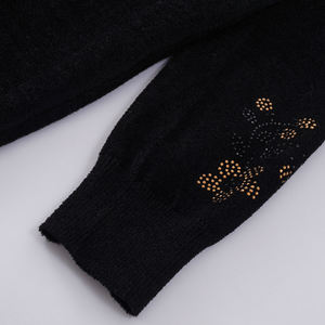 2024 femmes confortable <span class=keywords><strong>noir</strong></span> printemps demi-hauteur col rond <span class=keywords><strong>pull</strong></span> <span class=keywords><strong>robe</strong></span> brodé conception motif tricoté mi-longueur <span class=keywords><strong>robe</strong></span> - Product Image 5