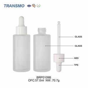 Envase Cosmético Ecológico para el Cuidado de la Piel, Botella de Vidrio con Gotero de 50 ml, Tapa de Rosca Redonda para Suero, Crema, Envase para Productos Capilares - Product Image 3