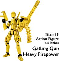 Ensemble de figurines Gatling Gun Titan 13, robot assemblé, jouets articulés imprimés en 3D, décorations de bureau pour collectionneurs