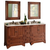 Meuble-lavabo de salle de bain Prima, moderne et luxueux, en MDF, résistant à l'eau, avec fermeture douce, vasque en céramique, encadrée, durable, laqué, pour villa