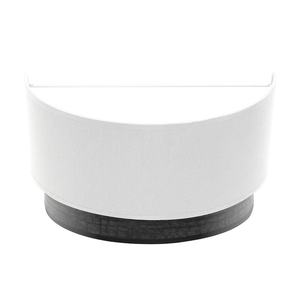 Lampada da tavolo E27 in bianco e legno nero, dimensioni 15x30x16 cm, ideale per illuminazione decorativa e d'ambiente. - Product Image 1