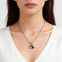 Nouveau Collier Cadeau Fête des Mères Transfrontalier, Pendentif Étreinte Mère-Enfant en Acier Inoxydable, Commémoratif pour Couples, Tendance