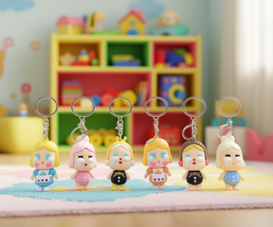 Simpatiche Figure Anime in Plastica con Portachiavi per Bambini e Collezionisti, con Abiti Colorati e Volti Espressivi - Product Image 2