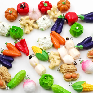Breloques en résine en forme de légumes pour la fabrication de bijoux DIY (boucles d'oreilles, colliers, bracelets), accessoires de porte-clés faits à la main, pendentifs - Product Image 3
