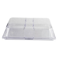 Plateau de service rectangulaire 60x40cm, plateaux en plastique transparent, grand plateau rectangulaire profond en plastique transparent