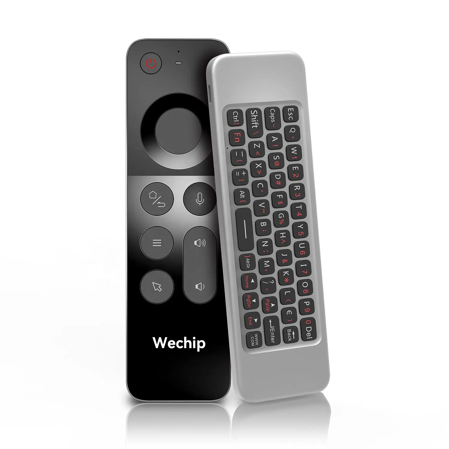 Wechip W3 صوت ماوس هوائي الوجهين IR التعلم وحدة تحكم لاسلكية مع لوحة مفاتيح صغيرة الماوس التلفزيون صوت التحكم عن بعد