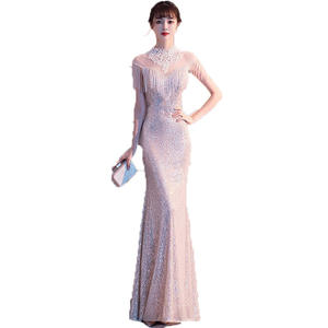 Banquet robe <span class=keywords><strong>de</strong></span> soirée femmes 2024 nouveau Style é<span class=keywords><strong>l</strong></span>égant paillettes Flare reine réunion annuelle hôte longue queue <span class=keywords><strong>de</strong></span> poisson minceur - Product Image 5
