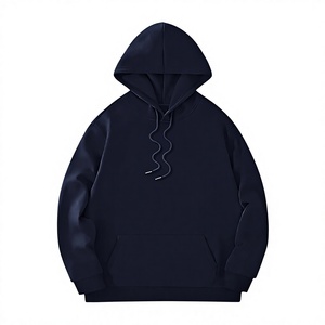 <b>Mens</b> Solid <b>Navy</b> Blue Heavyweight <b>Fleece</b> Pullover Hoodie Long Sleeve Kangaroo Pocket Sweatshirt OEM ODM Wholesale Apparel - Product Image 1