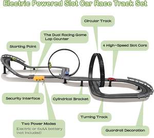 EPT 1:64 ولسن-لعبة كهربائية عالية السرعة فتحة سيارة سباق مجموعات مسار السباق ألعاب فتحة للبالغين - Product Image 5