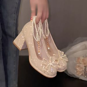 Zapatos de Novia de Cuero con Suela Suave Premium, Estilo Mocasín, Tendencia de Moda 2026, Verano Otoño, Estilo Francés Mary Jane, Tacón Cuadrado Casual - Product Image 3