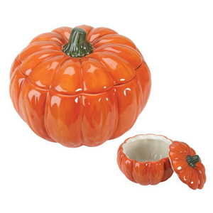 Arancione unico in ceramica ciotola zuppa di zucca con coperchio di Halloween piatto di zucca e barattolo - Product Image 2